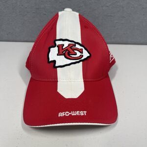 Kansas City Chiefs Hat Reebok AFC West Stretch Fitted Cap Red White One Size NFL